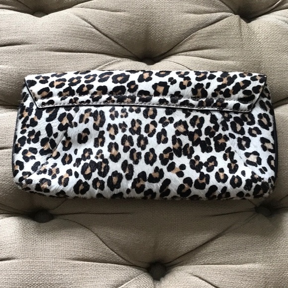 Ann Taylor Calfskin Cheetah Print Clutch Timeless - Picture 2 of 7